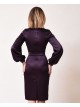 00812 Платье из плотного стрейч-атласа баклажан